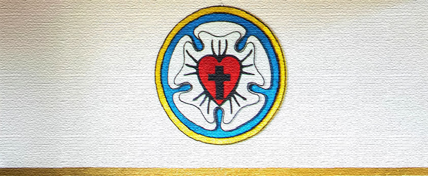 canvas with watercolor of the luther seal