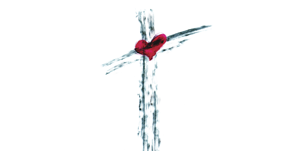 cross with heart