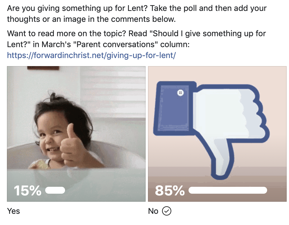 March 2 2020 Facebook poll