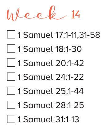 Bible Readings week 14 1 Samuel