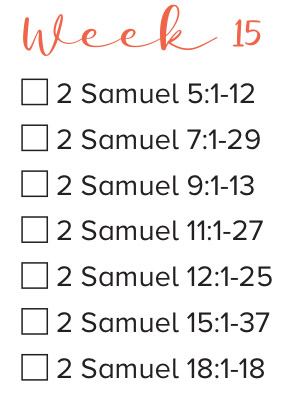 Bible Readings week 15 2 samuel