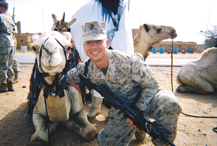 Paul Wolfgramm in Iraq with camel
