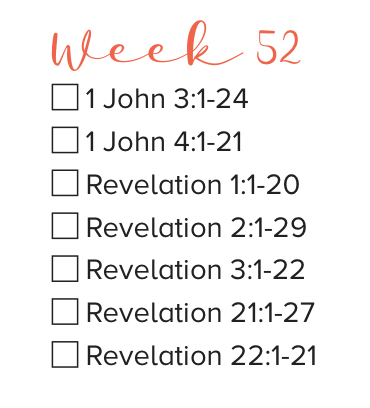Jan 22 Bible reading for week 52