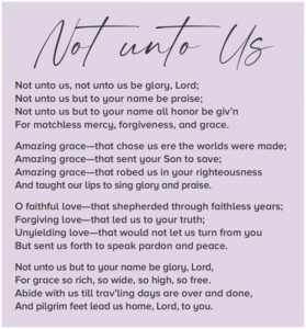 Not unto Us sidebar Hymn
