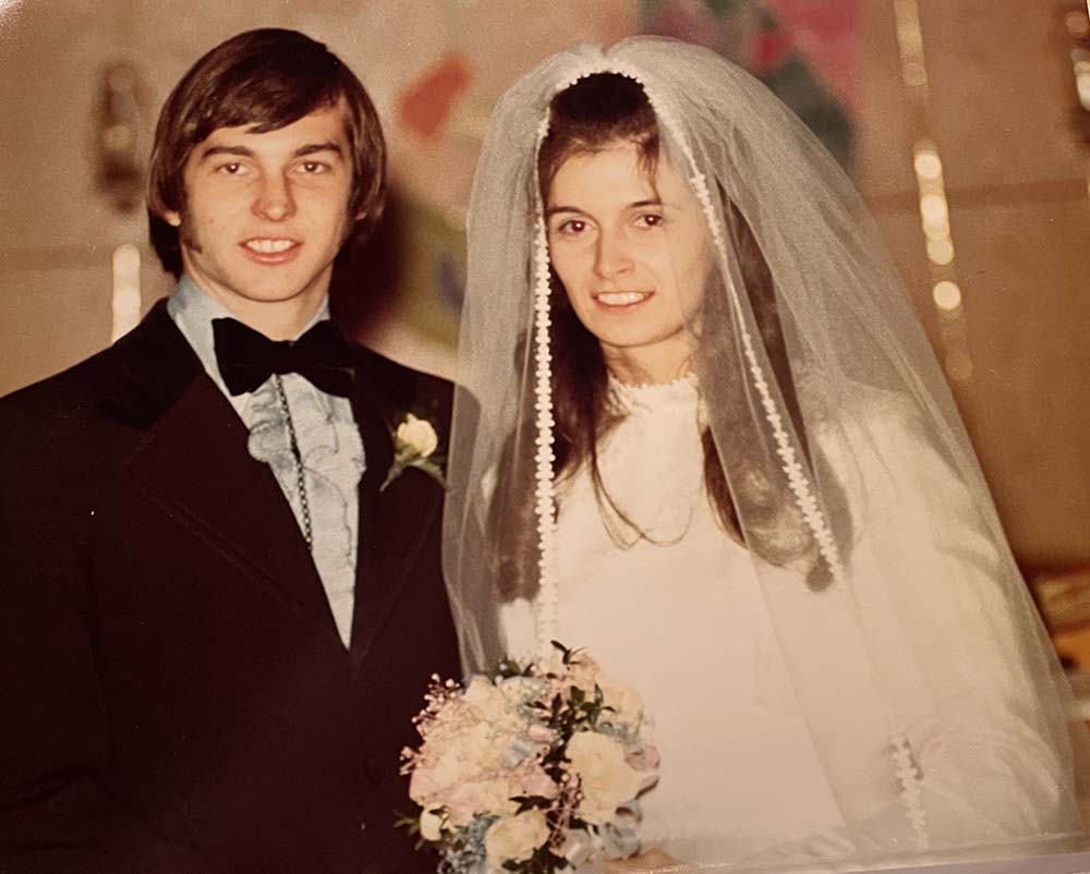 Jerry and Lynn Zimpelmann on their wedding day