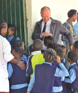 President Schroeder with African children