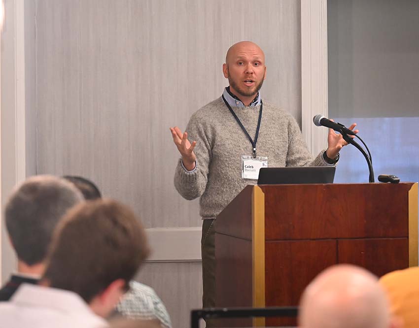 Caleb Bassett presenting at the WELS National Conference on Lutheran Leadership
