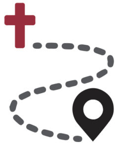 icon with path to cross