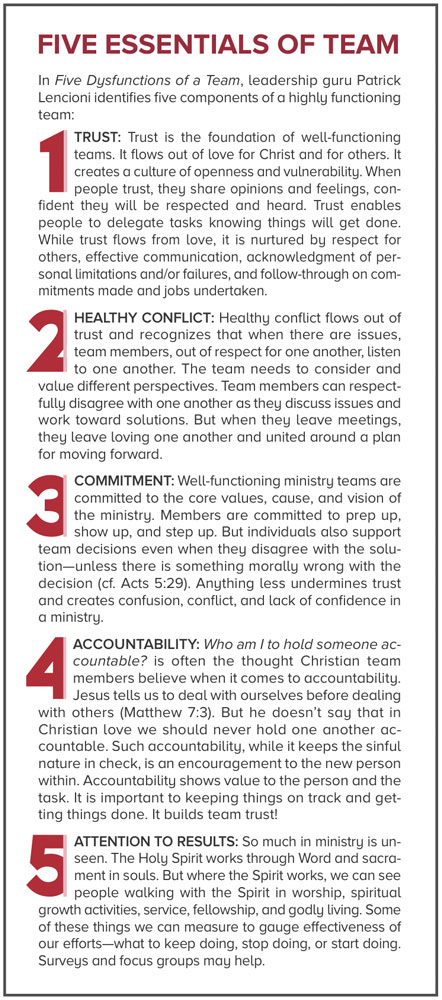 Sidebar of 5 essential of team