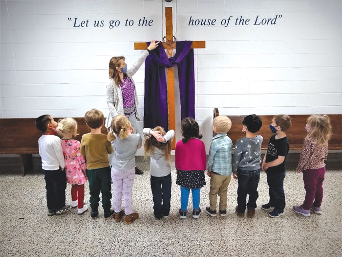 This is WELS March Lent cross and children