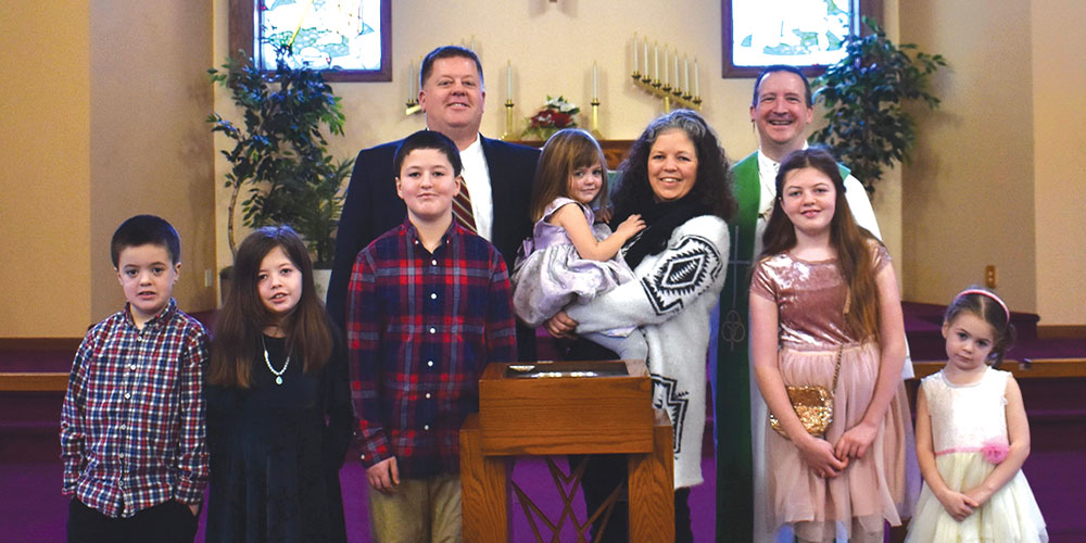 David and Heather Micola’s six children were baptized at Salem, Escanaba