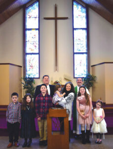 David and Heather Micola’s six children were baptized at Salem, Escanaba, Mich.