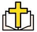 cross and bible icon