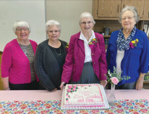 4 elderly ladies celebrate Organist Appreciation Sunday