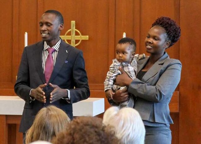 Rev. Makisimu Musa and his wife, Mary, with son Nathanael at the WELS Center for Mission and Ministry