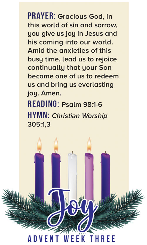 Advent candles Joy with prayer