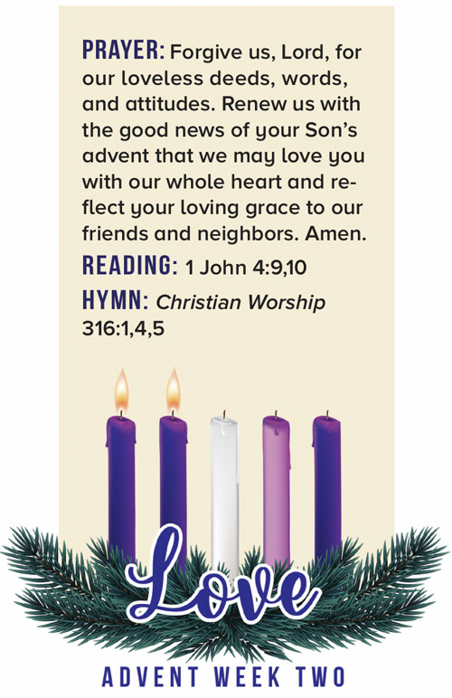 Advent candles Love with prayer