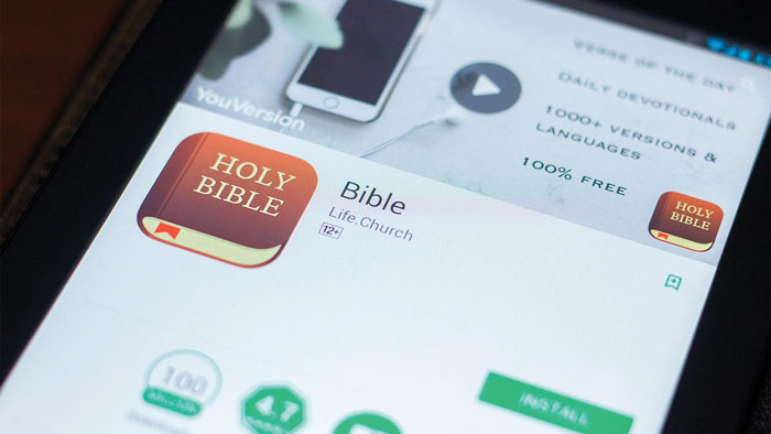 Bible app on a smart phone