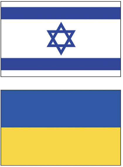 ukraine and Israel flags