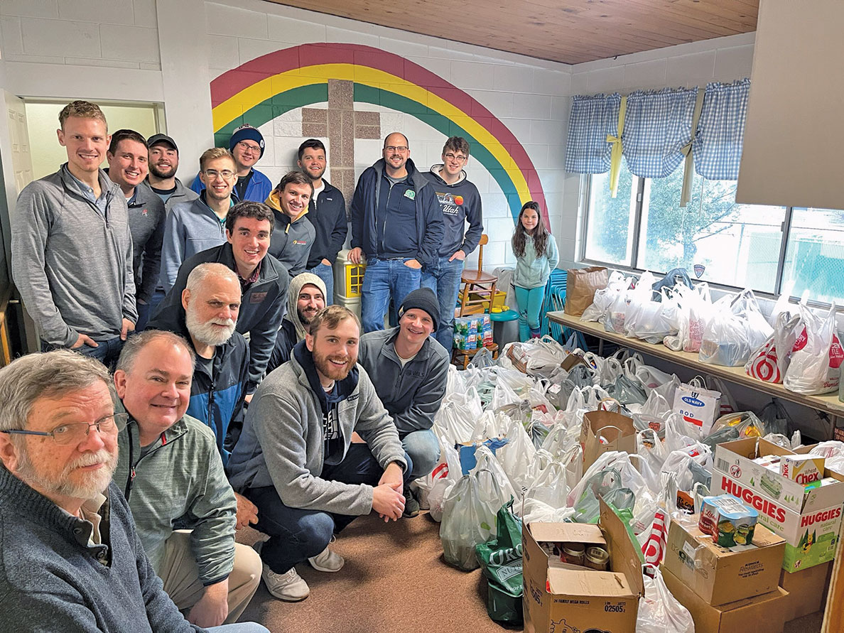Twelve students from Wisconsin Lutheran Seminary food drive