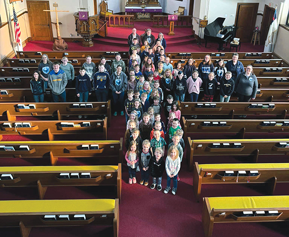 This is WELS April 24 Christ Alone Lutheran Academy, Montello/Princeton, Wis. kids in church