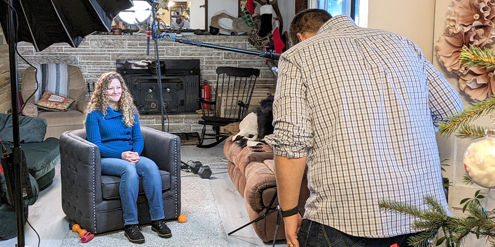 woman being video recorded Mormon