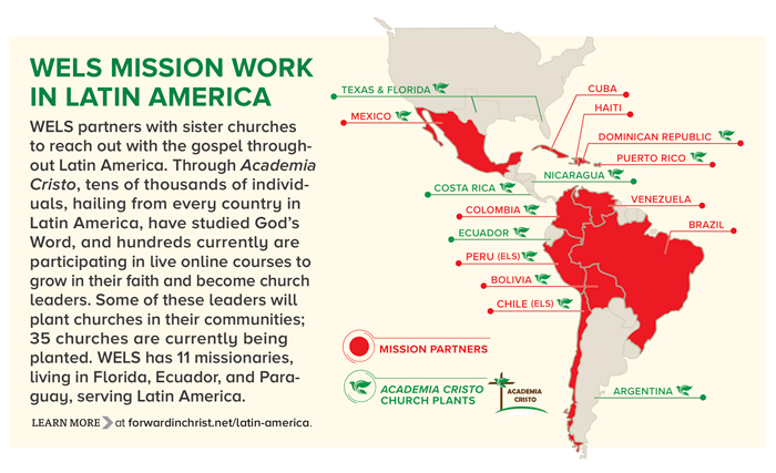 WELS mission work in Latin American Map