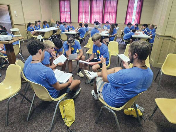 Camp South Bible Study teen boys in a circle