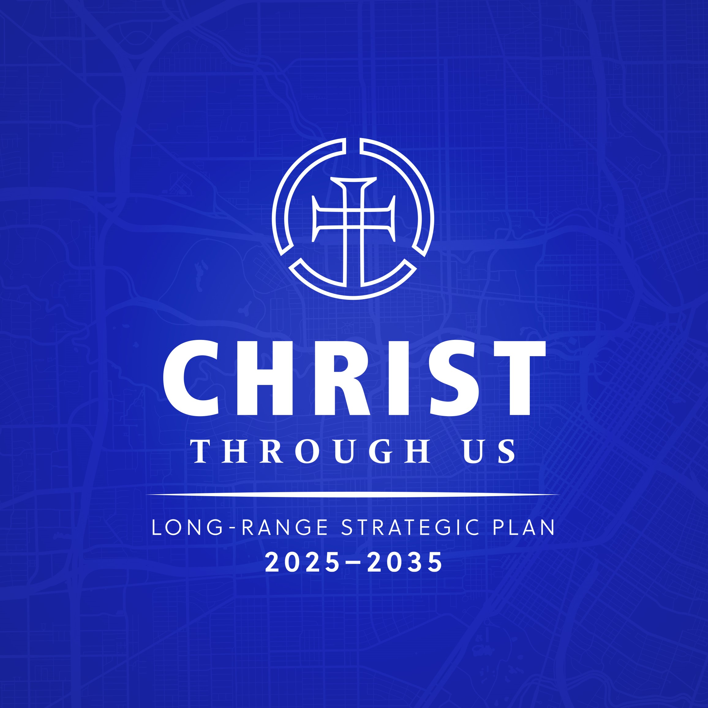 ChristThroughUs - logo on blue