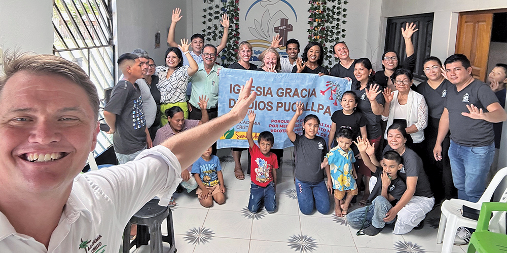 group of people at church in Peru. celebration.