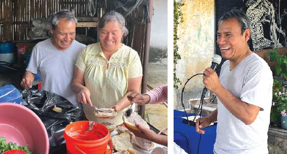 Juan Reyes and his wife cooking and preaching Tenancingo.