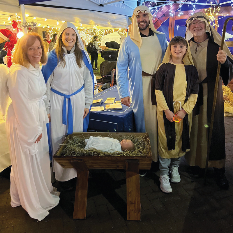 outdoor nativity dressed up