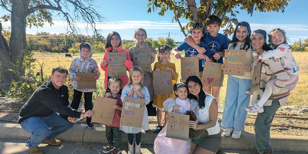 Divine Savior–North Collin County, Celina, Texas, gathered items for a community food drive paper bags