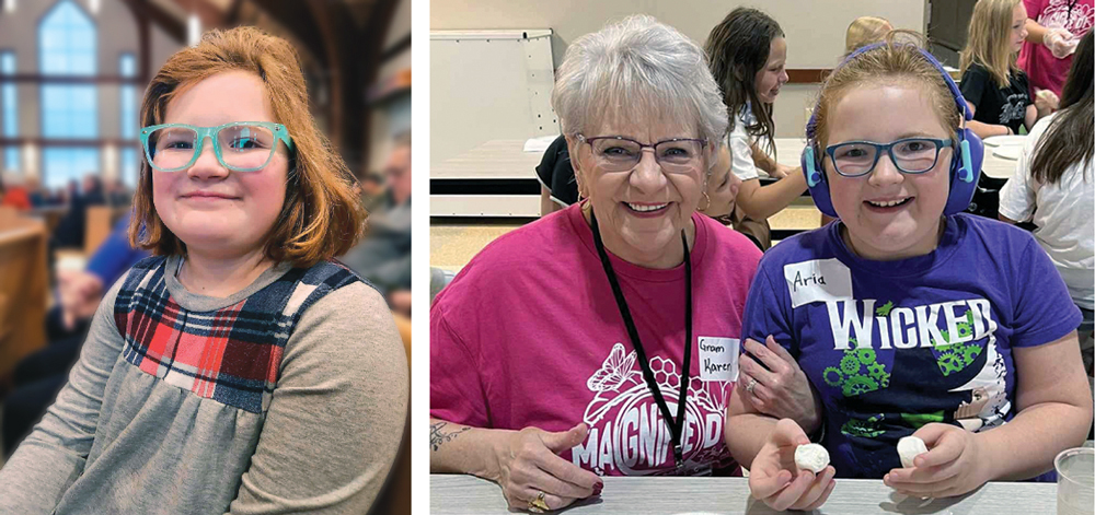 Shifty, an autistic 11-year-old wearing headphones and green glasses red hair