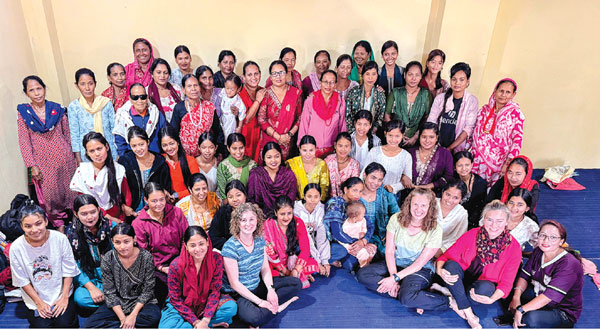 Large group of people bright clothing