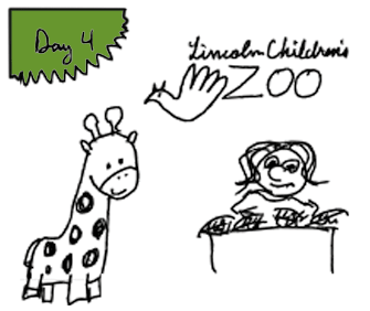 illustration giraffe and zoo and Day 4