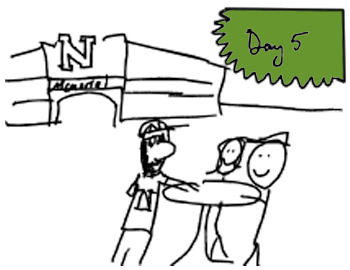 illustration at a sports game and Day 5