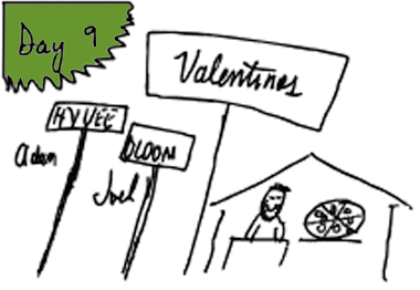 illustration pizza hvuee valentines and Day 9