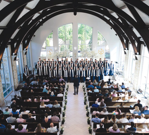 This is WELS choir and beautiful wood beam ceiling interior church