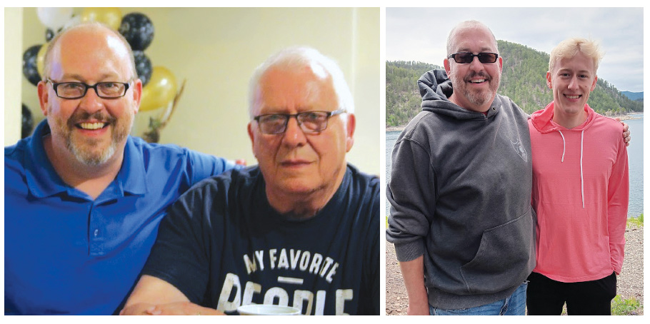 Rob Guenther with his father, Doug, and with his oldest son, Josiah