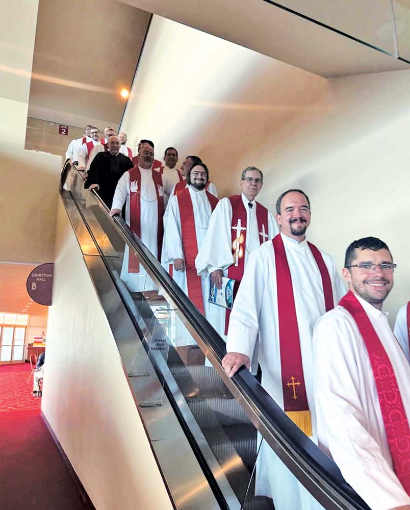 On the way to opening worship at the 63rd annual Lutheran Women’s Missionary Society convention in Madison, Wis.