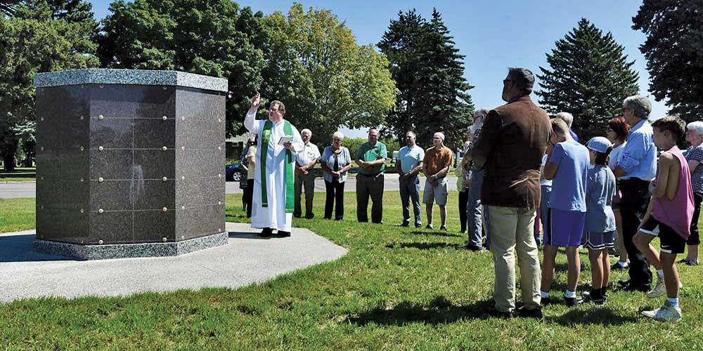 St. Paul’s, New Ulm, Minn., dedicated a columbarium, which holds cremation urns
