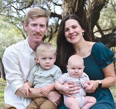 Julia (Barthels) Marshall and her husband and children