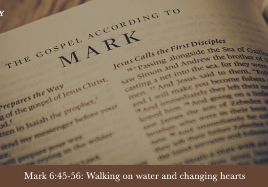 Close up page of Mark in bible Mark