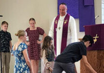 Alleluia rolled up pastor and kids in church