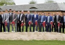 many men outside the ground breaking of WELS lutheran seminary